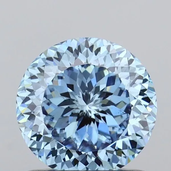 1.01ct ROUND Fancy Vivid Blue VS2 Coloured Lab diamond