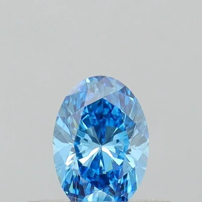 0.36ct OVAL Fancy Vivid Blue VS2 Coloured Lab diamond