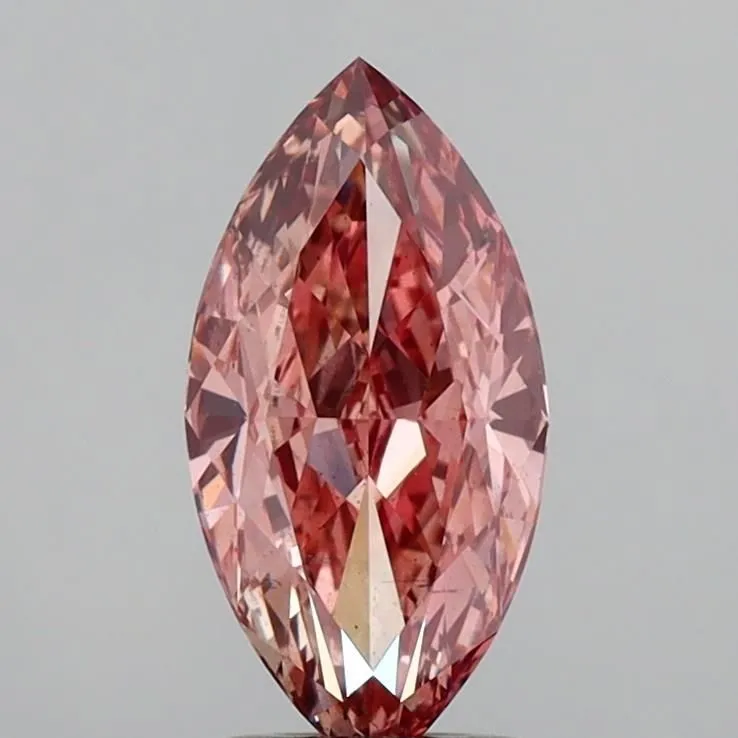 2.11ct MARQUISE Fancy Vivid Brownish Pink SI1 Coloured Lab diamond