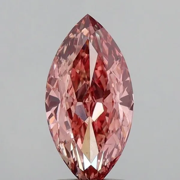 2.11ct MARQUISE Fancy Vivid Brownish Pink SI1 Coloured Lab diamond