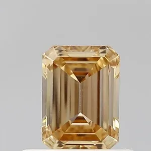 0.58ct EMERALD Fancy Brown Yellow VS1 Coloured Lab diamond