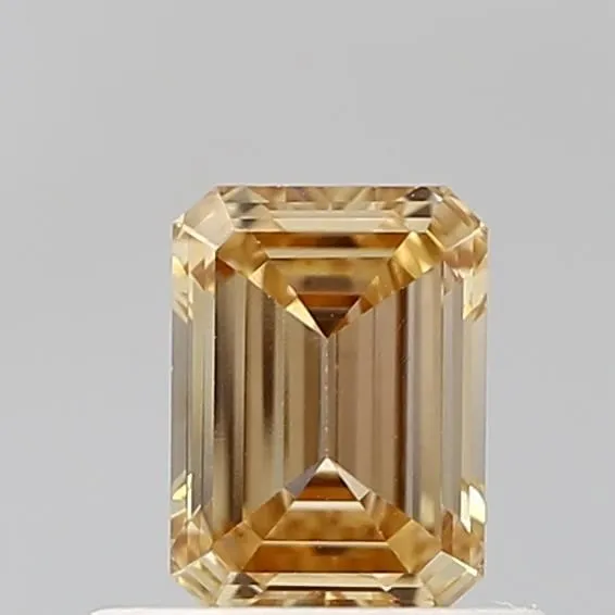0.58ct EMERALD Fancy Brown Yellow VS1 Coloured Lab diamond