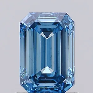 1ct EMERALD Fancy Vivid Blue VS1 Coloured Lab diamond