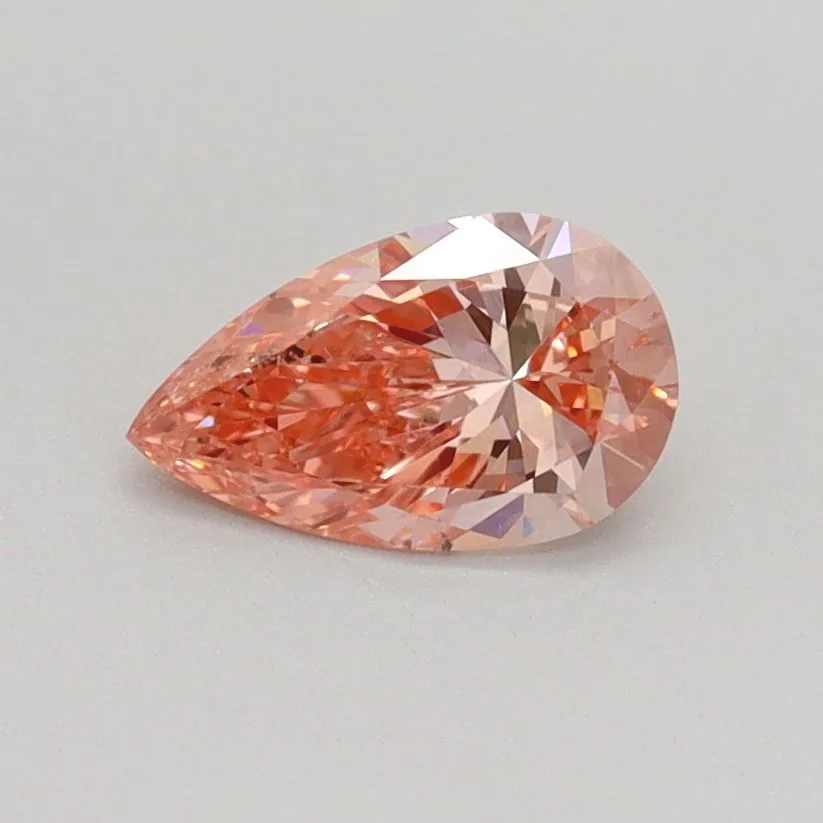 0.56ct PEAR Fancy Intense Pink SI1 Coloured Lab diamond