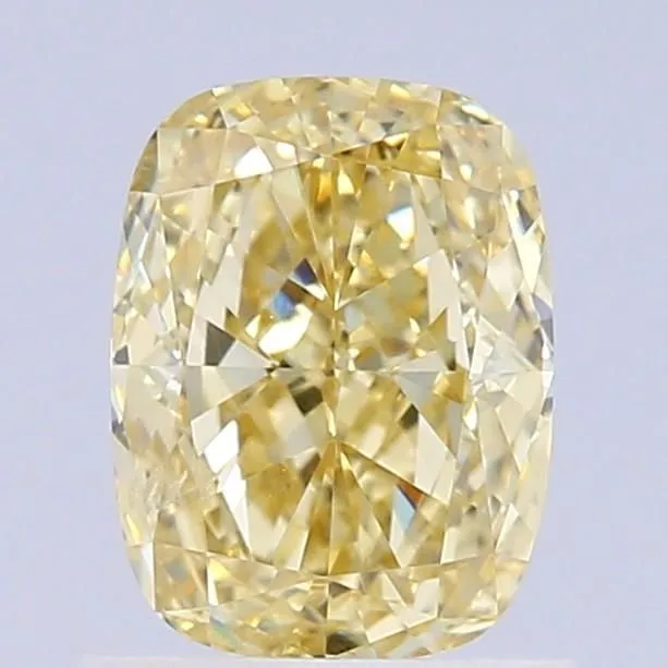 1.00ct CUSHION Fancy Intense Yellow SI1 Coloured Lab diamond