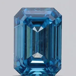 1ct EMERALD Fancy Vivid Blue SI1 Coloured Lab diamond