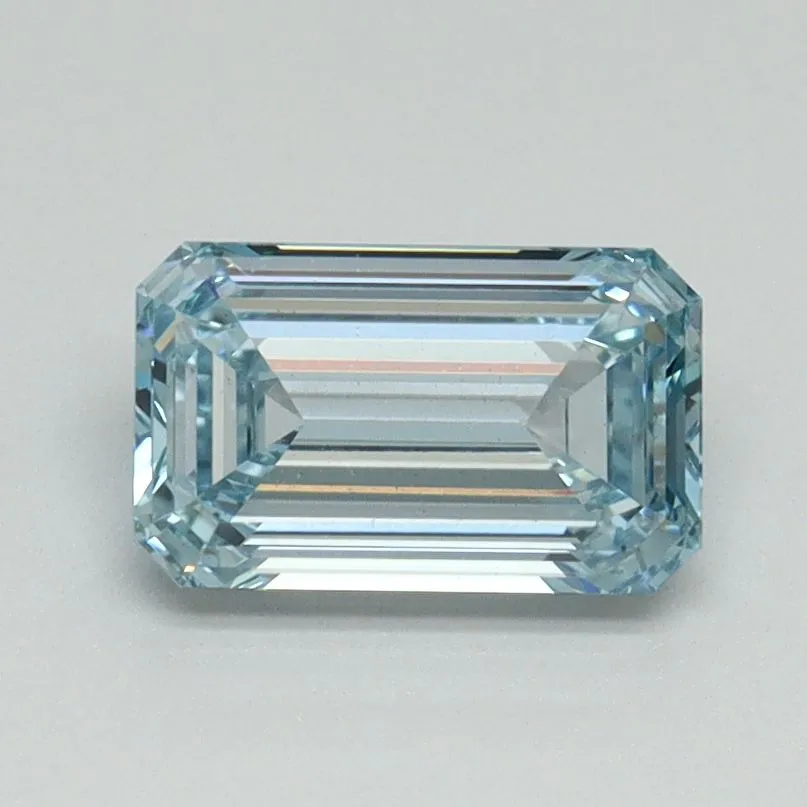 1.08ct EMERALD Fancy Intense Blue VS1 Coloured Lab diamond