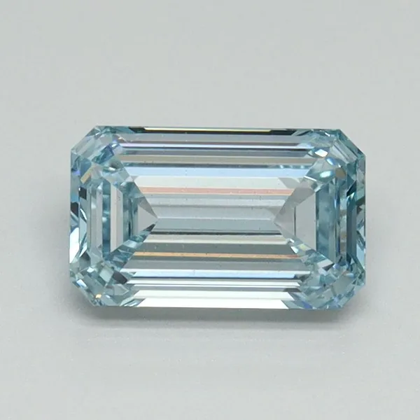 1.08ct EMERALD Fancy Intense Blue VS1 Coloured Lab diamond