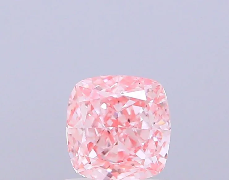 0.84ct CUSHION Fancy Intense Pink VS1 Coloured Lab diamond