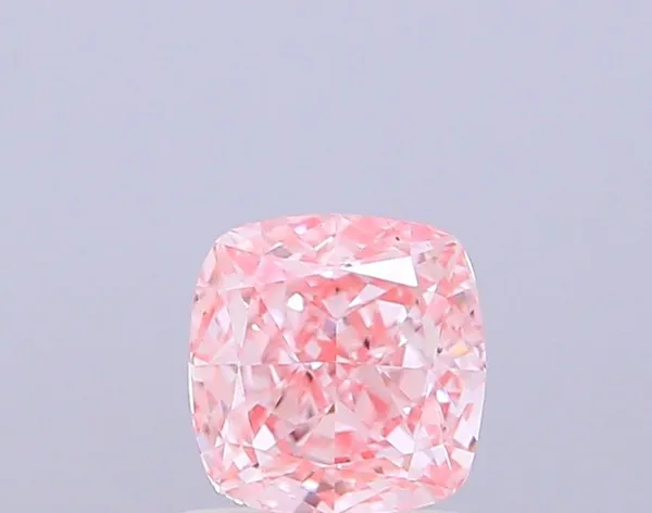 0.84ct CUSHION Fancy Intense Pink VS1 Coloured Lab diamond