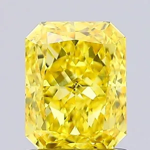 1.06ct RADIANT Fancy Vivid Yellow VVS2 Coloured Lab diamond