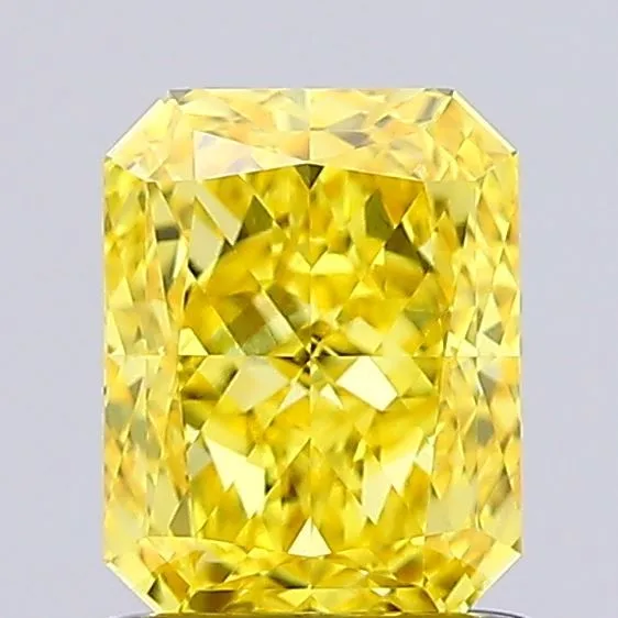 1.06ct RADIANT Fancy Vivid Yellow VVS2 Coloured Lab diamond