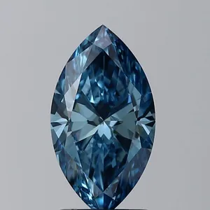 1.7ct MARQUISE Fancy Vivid Blue VS2 Coloured Lab diamond