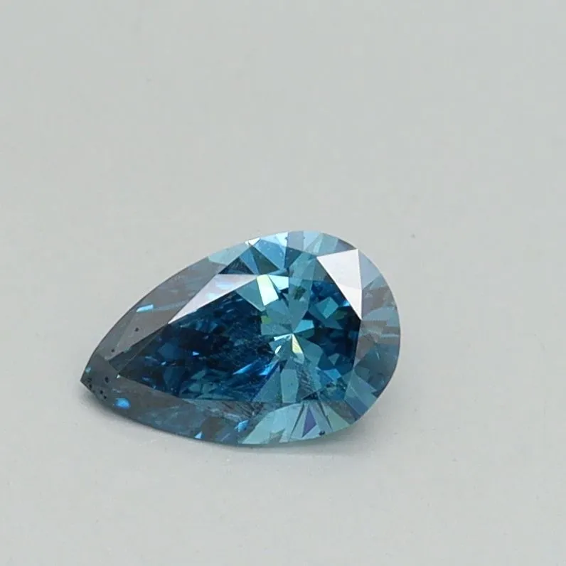 0.32ct PEAR Fancy Vivid Blue VS1 Coloured Lab diamond