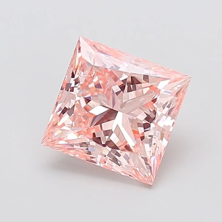 3.08ct PRINCESS Fancy Intense Pink VS2 Coloured Lab diamond