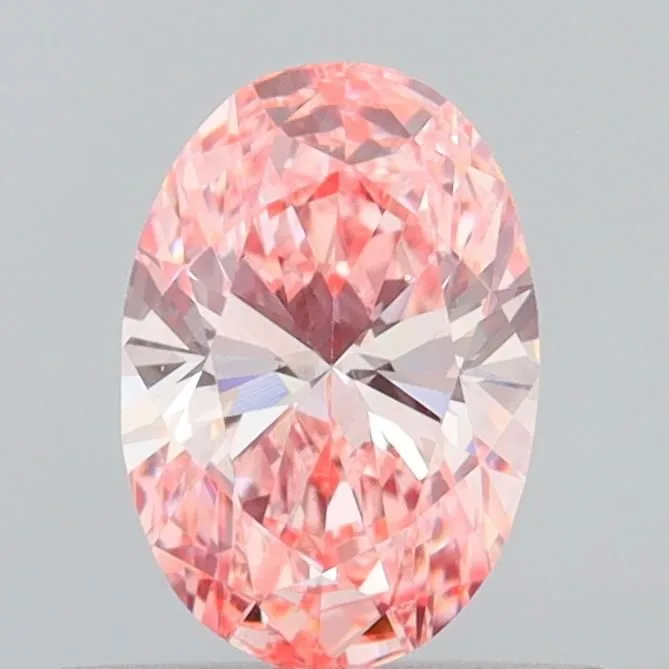 0.52ct OVAL Fancy Vivid Pink VS1 Coloured Lab diamond