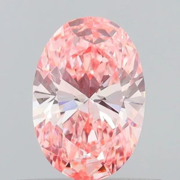 0.52ct OVAL Fancy Vivid Pink VS1 Coloured Lab diamond