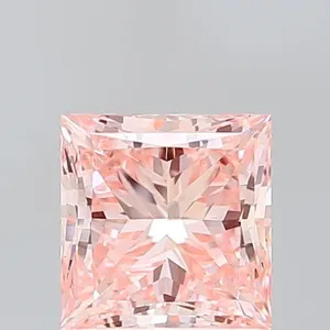 1.93ct PRINCESS Fancy Vivid Pink VS1 Coloured Lab diamond