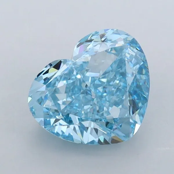 1.64ct HEART Fancy Vivid Blue VVS1 Coloured Lab diamond