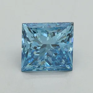 1.5ct PRINCESS Fancy Vivid Blue VS2 Coloured Lab diamond