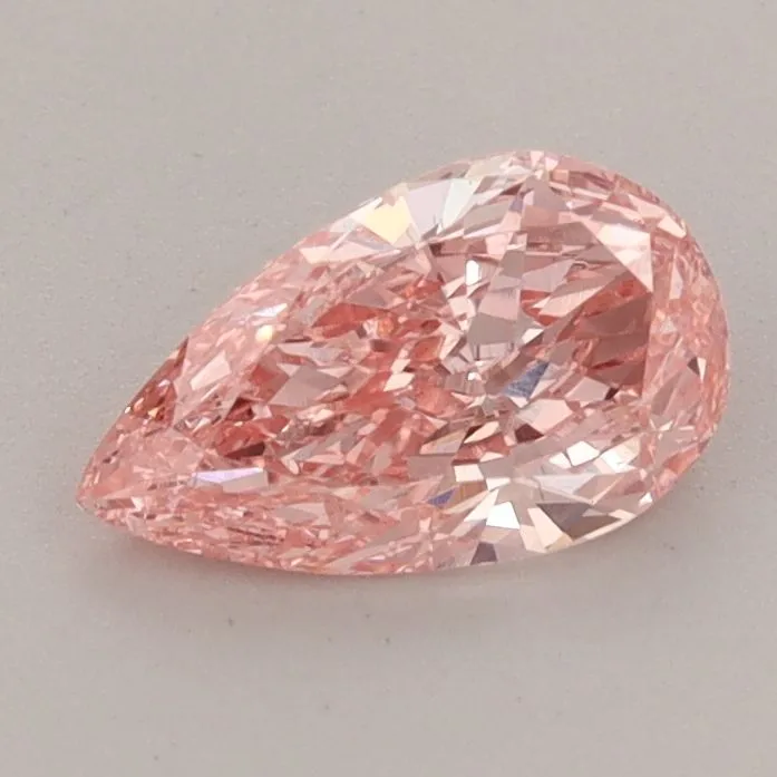 0.78ct PEAR Fancy Vivid Pink VS2 Coloured Lab diamond