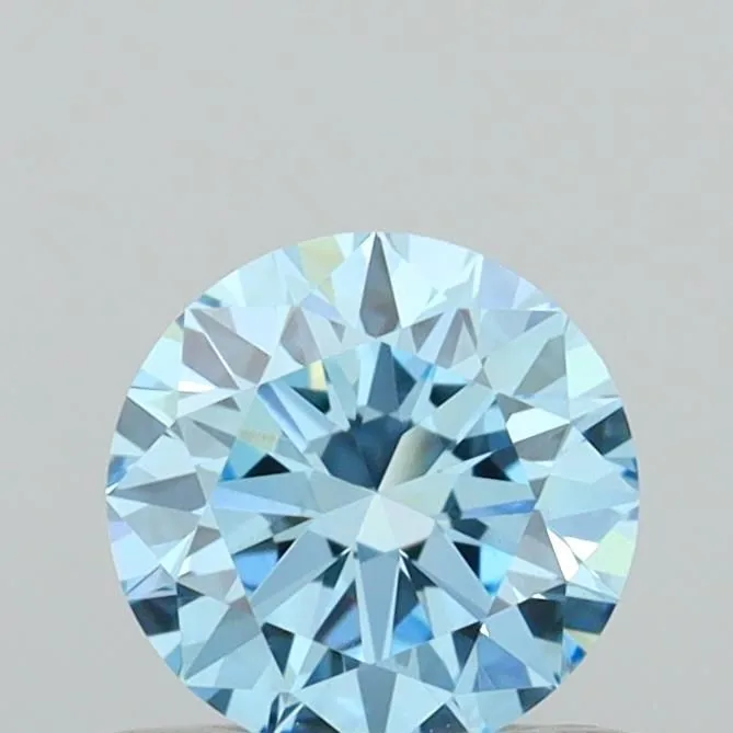 0.53ct ROUND Fancy Vivid Blue VS1 Coloured Lab diamond