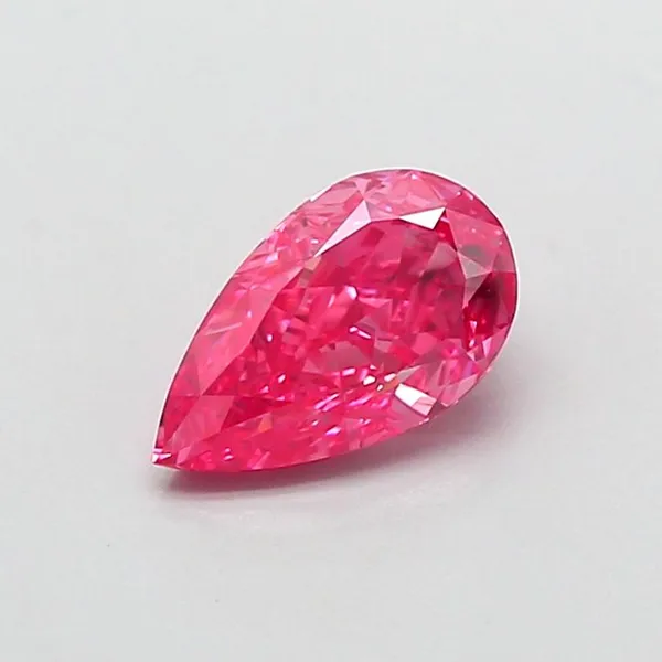 0.9ct PEAR Fancy Vivid Pink VS2 Coloured Lab diamond
