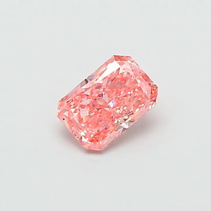 1.10ct RADIANT Fancy Vivid Orangey Pink VS2 Coloured Lab diamond
