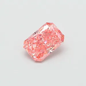 1.1ct RADIANT Fancy Vivid Orangey Pink VS2 Coloured Lab diamond