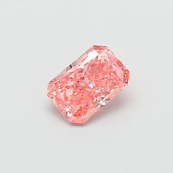 1.1ct RADIANT Fancy Vivid Orangey Pink VS2 Coloured Lab diamond