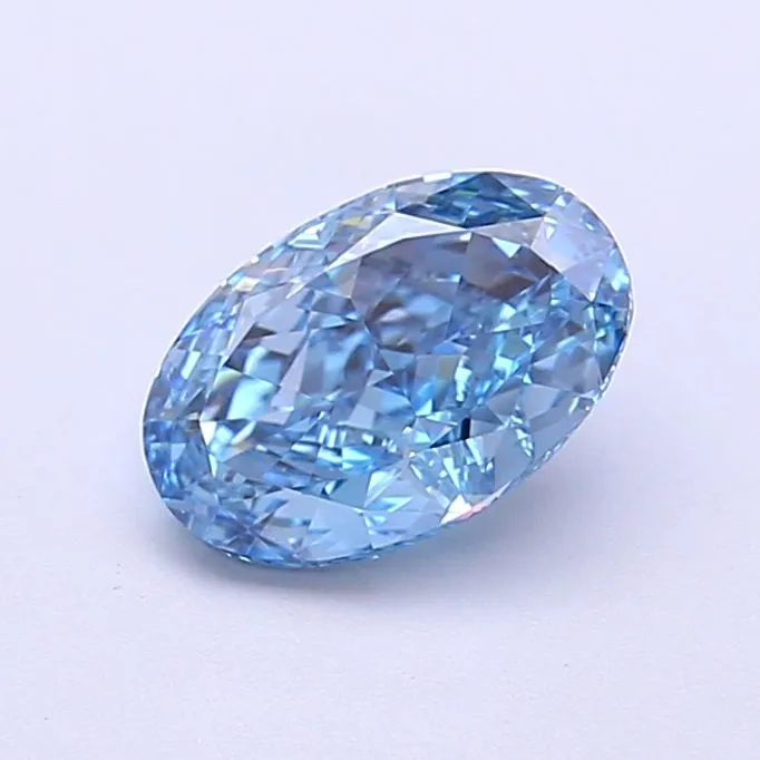 1.12ct OVAL Fancy Vivid Blue VVS2 Coloured Lab diamond