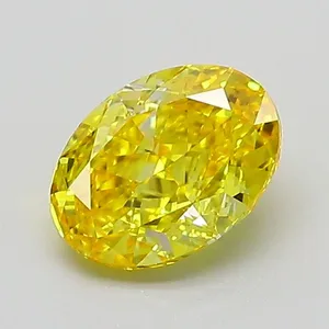 1.06ct OVAL Fancy Vivid Yellow VVS2 Coloured Lab diamond