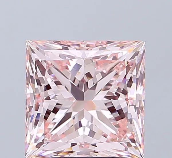 3.51ct PRINCESS Fancy Intense Pink VVS2 Coloured Lab diamond