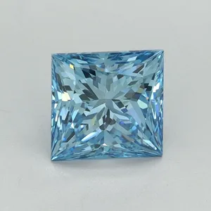 1.19ct PRINCESS Fancy Vivid Blue VS1 Coloured Lab diamond