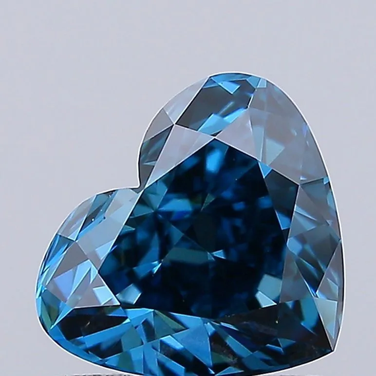 0.95ct HEART Fancy Vivid Blue VVS2 Coloured Lab diamond