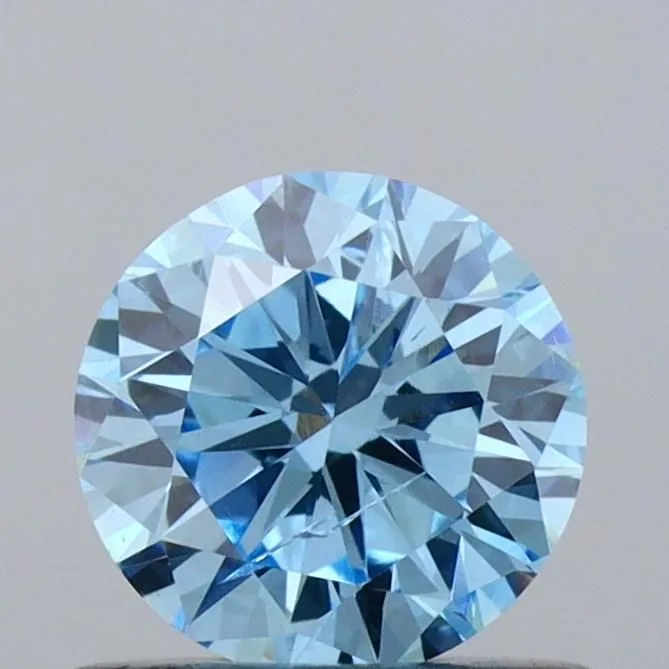 0.61ct ROUND Fancy Vivid Blue I1 Coloured Lab diamond
