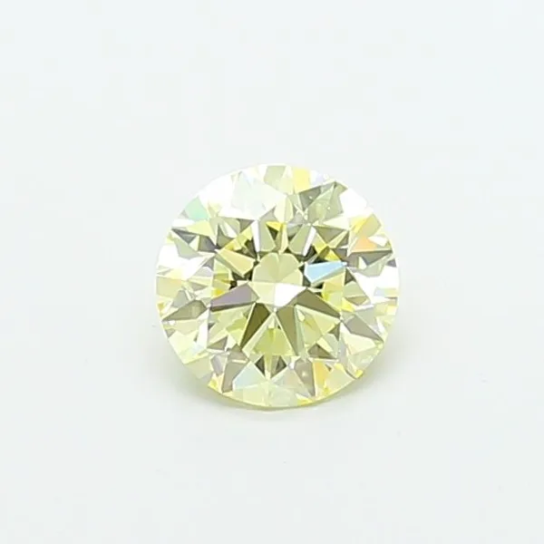 0.84ct ROUND Fancy Light Yellow VVS2 Coloured Lab diamond