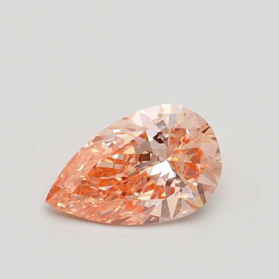 0.71ct PEAR Fancy Intense Pink SI1 Coloured Lab diamond