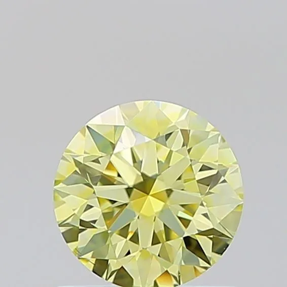 0.70ct ROUND Fancy Yellow VS1 Coloured Lab diamond