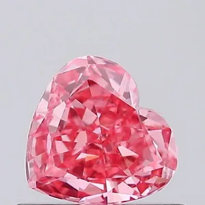0.41ct HEART Fancy Vivid Pink VVS2 Coloured Lab diamond