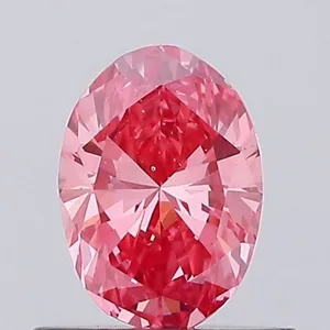 0.53ct OVAL Fancy Vivid Pink VS2 Coloured Lab diamond