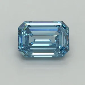 1.1ct EMERALD Fancy Vivid Blue VVS2 Coloured Lab diamond