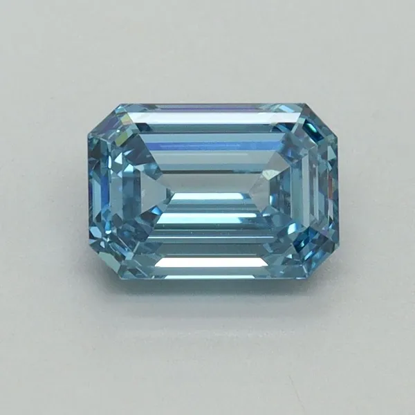 1.1ct EMERALD Fancy Vivid Blue VVS2 Coloured Lab diamond