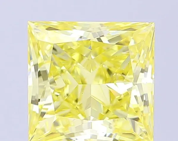 2.01ct PRINCESS Fancy Yellow VS1 Coloured Lab diamond