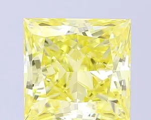 2.01ct PRINCESS Fancy Yellow VS1 Coloured Lab diamond