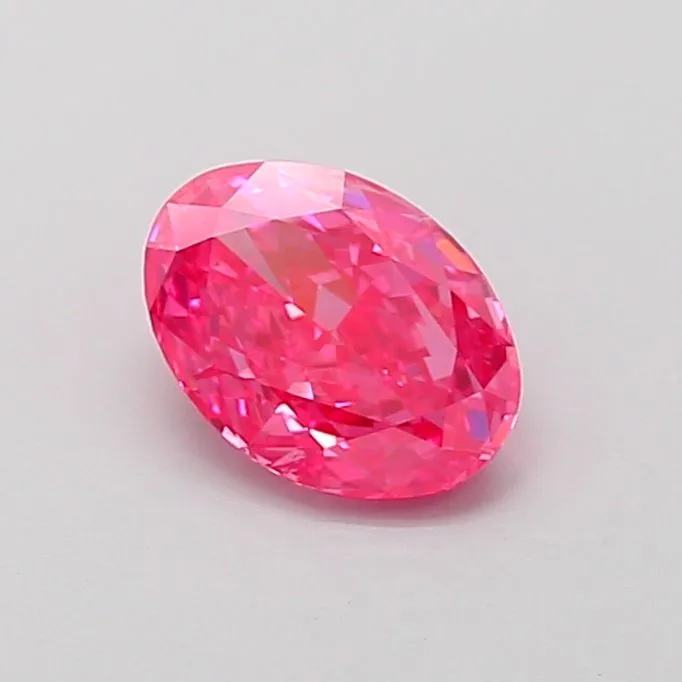 1.06ct OVAL Fancy Vivid Pink SI1 Coloured Lab diamond