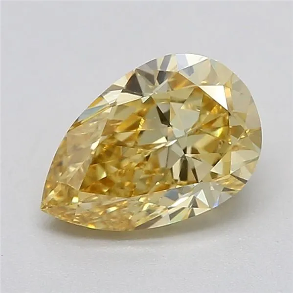 0.78ct PEAR Fancy Intense Yellow VVS2 Coloured Lab diamond