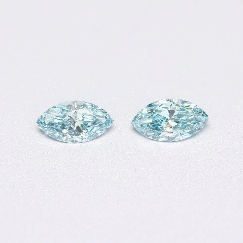 1.34ct MARQUISE Fancy Vivid Greenish Blue VVS2 Coloured Lab diamond