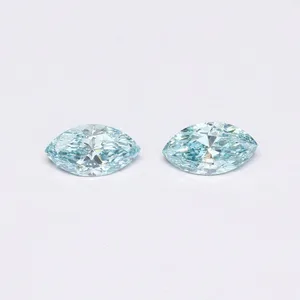 1.34ct MARQUISE Fancy Vivid Greenish Blue VVS2 Coloured Lab diamond