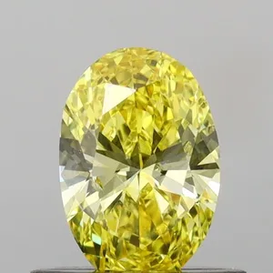 0.53ct OVAL Fancy Vivid Yellow SI1 Coloured Lab diamond